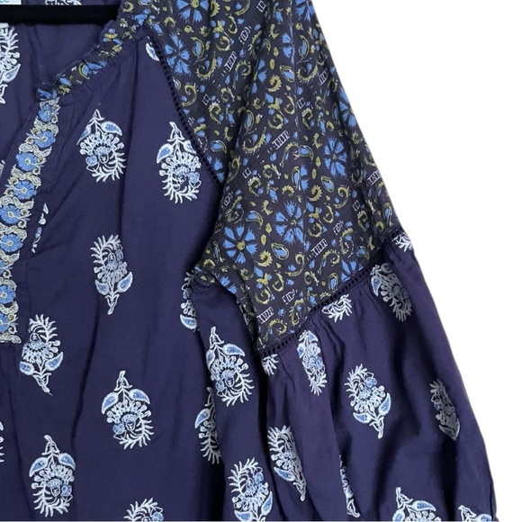 Sundance Lost In Time Floral Embroidered V Neck Balloon Sleeve Blouse XS - Picture 4 of 6